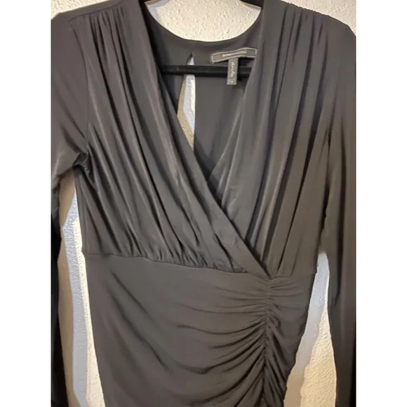 BCBGMAXAZRIA Dalton Dress M Medium Black Open Back Stretch Long Sleeve - Picture 5 of 9